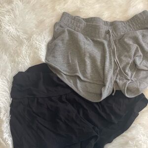 Gray and Black Shorts Set